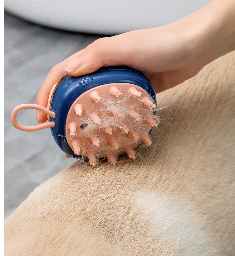 Brosse de Bain Massage avec Distributeur de Shampoing pour Chien et Chat